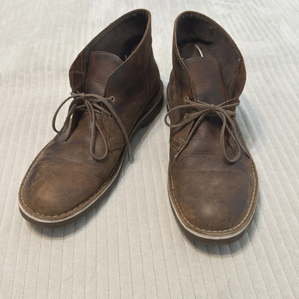 Clarks 15522 Men's Size 11.5 Classic Beeswax Leather Bushacre 3 Chukka Boots